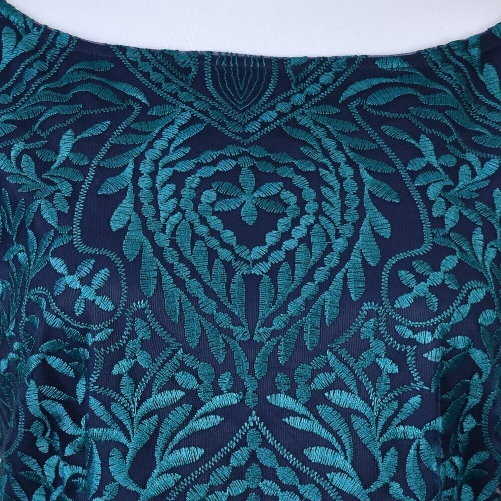 JS Collections Embroidered Cocktail Midi Dress 6 - Picture 9 of 9